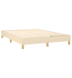 Lit à sommier tapissier avec matelas Crème 140x190 cm Tissu