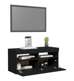 Meuble TV avec lumières LED noir 90x35x40 cm