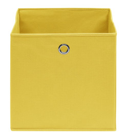 Boîtes de rangement 4 pcs Jaune 32x32x32 cm Tissu