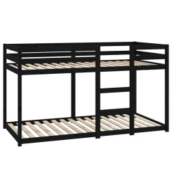Lit superposé Noir 90x190 cm Bois de pin massif
