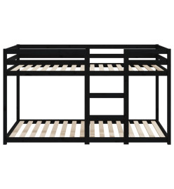 Lit superposé Noir 90x190 cm Bois de pin massif