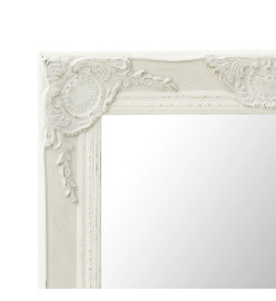 Miroir mural style baroque 50x80 cm Blanc