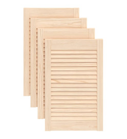 Portes d'armoire à persiennes 4 pcs 61,5x39,4 cm pin massif