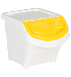 Poubelles empilables avec couvercles 3 pcs blanc PP 78 L