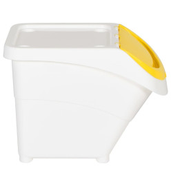 Poubelles empilables avec couvercles 3 pcs blanc PP 78 L