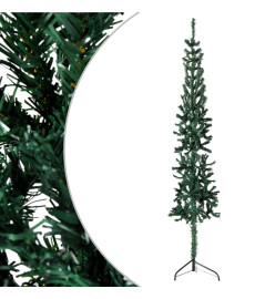 Demi sapin de Noël artificiel mince avec support Vert 180 cm