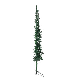 Demi sapin de Noël artificiel mince avec support Vert 180 cm