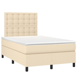 Lit à sommier tapissier avec matelas Crème 120x200 cm Tissu