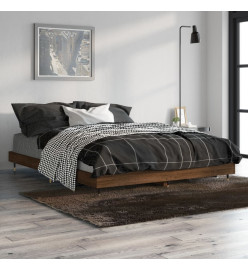 Cadre de lit chêne marron 140x190 cm bois d'ingénierie