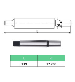 Mandrin de perçage MT3-B18 avec plage de serrage de 16 mm