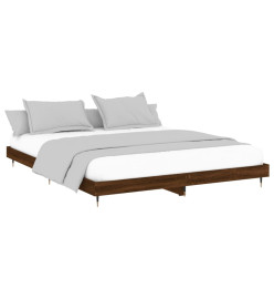 Cadre de lit chêne marron 150x200 cm bois d'ingénierie