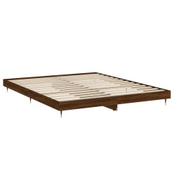 Cadre de lit chêne marron 150x200 cm bois d'ingénierie