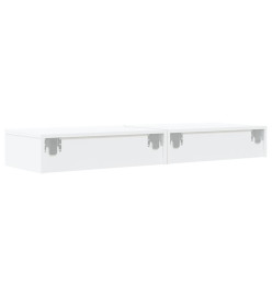 Meubles TV avec éclairage LED 2 pcs blanc 60x35x15,5 cm