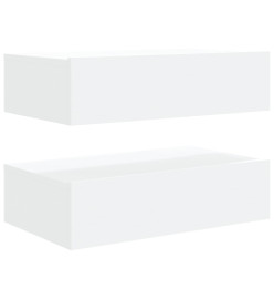 Meubles TV avec éclairage LED 2 pcs blanc 60x35x15,5 cm