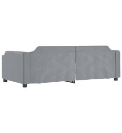 Lit de jour avec gigogne et tiroirs gris clair 90x190 cm tissu