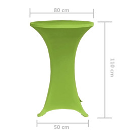 Housse de table extensible 2 pcs 80 cm Verte