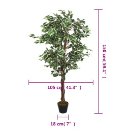 Ficus artificiel 756 feuilles 150 cm vert