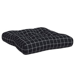 Coussins de palette 3 pcs motif à carreaux noir tissu Oxford