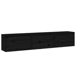 Meubles TV 3 pcs Noir Bois massif de pin