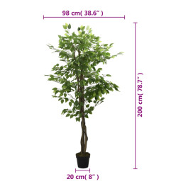 Ficus artificiel 1260 feuilles 200 cm vert