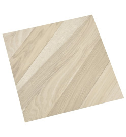 Planches de plancher autoadhésives 55 pcs PVC 5,11m² Beige rayé