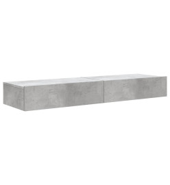 Meubles TV avec lumières LED 2 pcs gris béton 60x35x15,5 cm