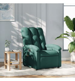 Fauteuil de massage inclinable Vert foncé Tissu