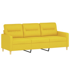 Ensemble de canapés 2 pcs avec coussins Jaune clair Tissu