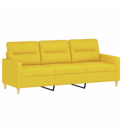 Ensemble de canapés 3 pcs avec coussins Jaune clair Tissu