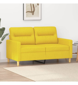 Canapé à 2 places Jaune clair 120 cm Tissu