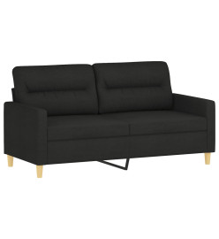 Ensemble de canapés 2 pcs avec coussins noir tissu