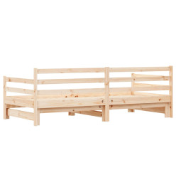 Lit de jour avec lit gigogne 90x200 cm bois de pin massif