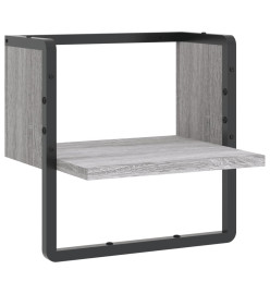 Étagère murale avec barre sonoma gris 30x25x30 cm