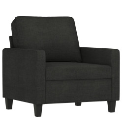 Fauteuil avec repose-pied Noir 60 cm Tissu