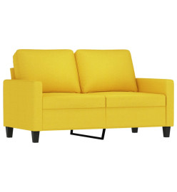 Ensemble de canapés 3 pcs avec coussins Jaune clair Tissu