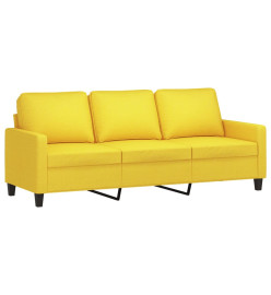 Ensemble de canapés 3 pcs avec coussins Jaune clair Tissu