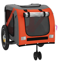 Remorque de vélo pour chien orange et noir tissu oxford et fer