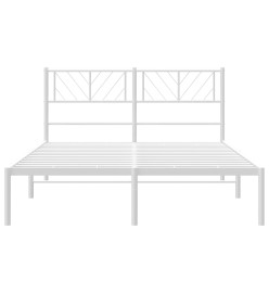 Cadre de lit métal avec tête de lit blanc 140x200 cm
