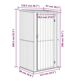 Abri de jardin Anthracite 118,5x97x209,5 cm Acier galvanisé