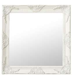 Miroir mural style baroque 60x60 cm Blanc