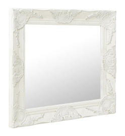 Miroir mural style baroque 60x60 cm Blanc