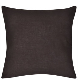 Housses de coussin 4 pcs Coton Marron 80x80 cm