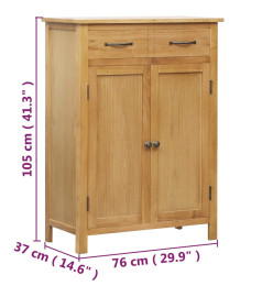 Armoire à chaussures 76x37x105 cm Bois de chêne solide