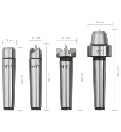 Centres de tour à bois 4 pcs MT2 Acier