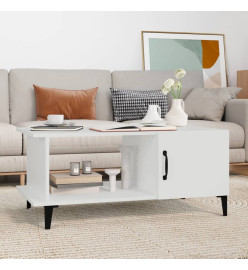 Table basse Blanc 90x50x40 cm Bois d'ingénierie