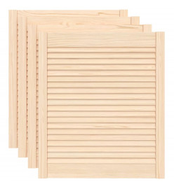 Portes d'armoire à persiennes 4pcs 69x59,4cm bois de pin massif