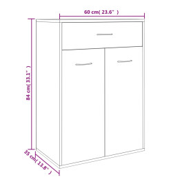 Armoire à chaussures Gris béton 60x35x84 cm Aggloméré