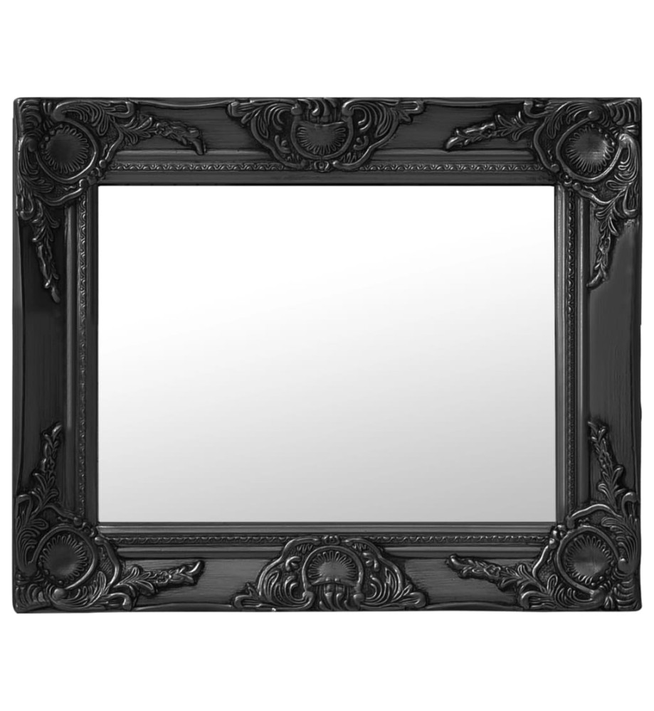 Miroir mural style baroque 50x40 cm noir