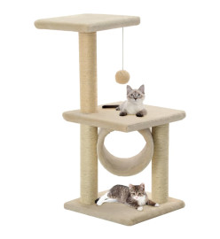 Arbre à chat avec griffoirs en sisal 65 cm Beige