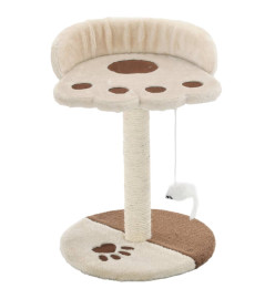 Arbre à chat avec griffoir en sisal 40 cm Beige et Marron